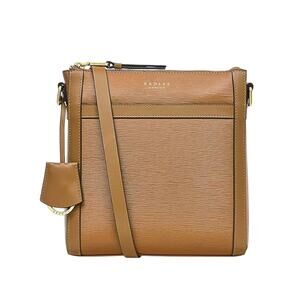 RADLEY LONDON Derby Street Saffiano Leather Crossbody Bag Tan Stylish Office EUC